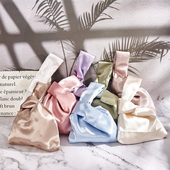 Satin Evening Bag Clutch Handbag Mini Purse Small Wristlets Tote xD - Picture 3 of 6